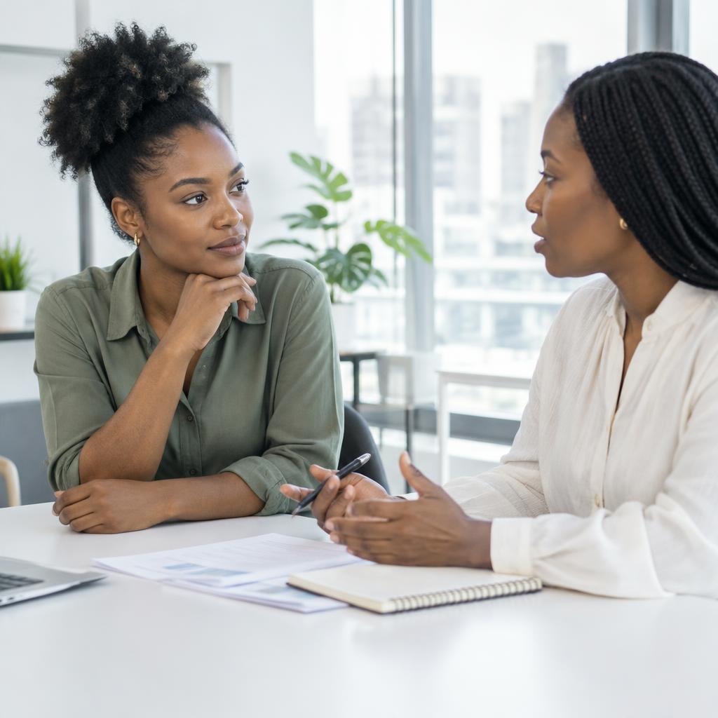 A thoughtful professional support conversation